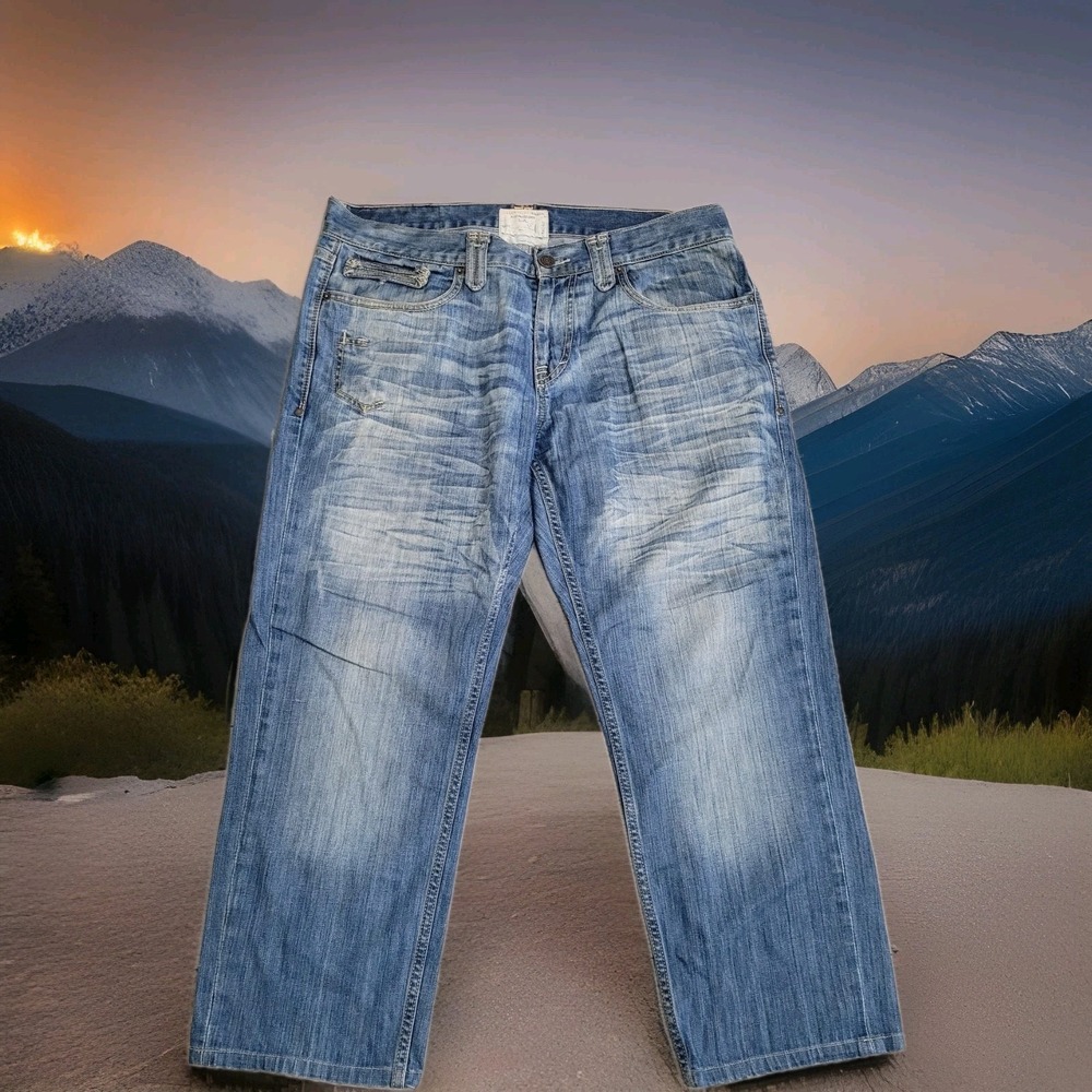 Taverniti SO Jeans Mens 34 Light Distressed Embroidered Double Back Pocket Y2K
